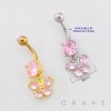 MULTI CZ BUTTERFLY DANGLE BELLY BUTTON NAVEL RING 316L SURGICAL STEEL MULTI CZ BUTTERFLY DANGLE BELLY BUTTON NAVEL RING 316L SURGICAL STEEL